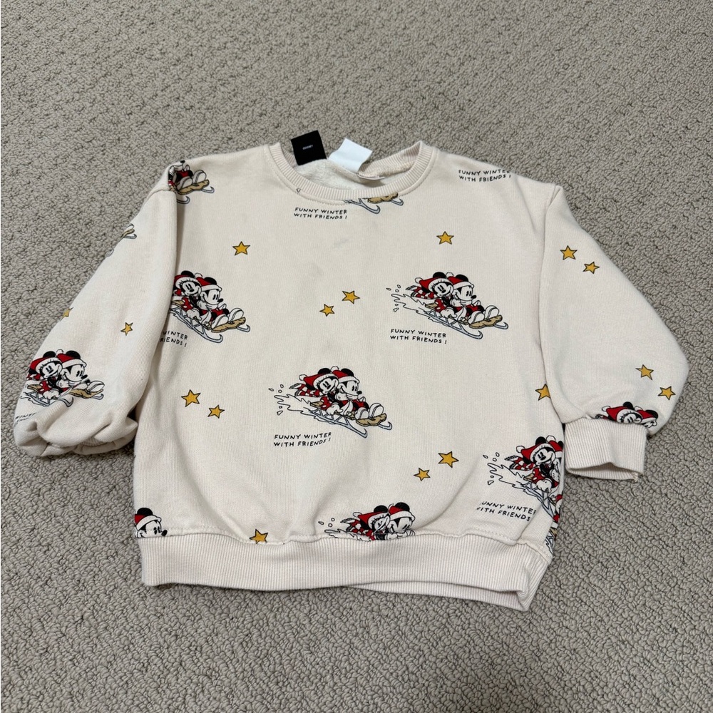 Disney Cream Sweatshirt with Mickey Mouse and Stars